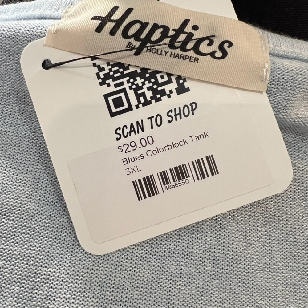Haptics Sleeveless blue colorblock top 3x xxxl plus size Tank Top - Picture 3 of 4